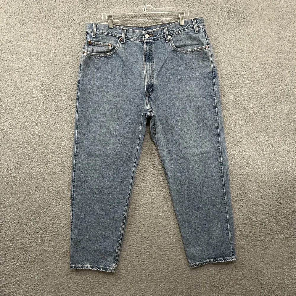Vintage Levis Jeans Mens 40x30 Blue Denim 550 Relaxed Fit Light Wash 90s Red Tab